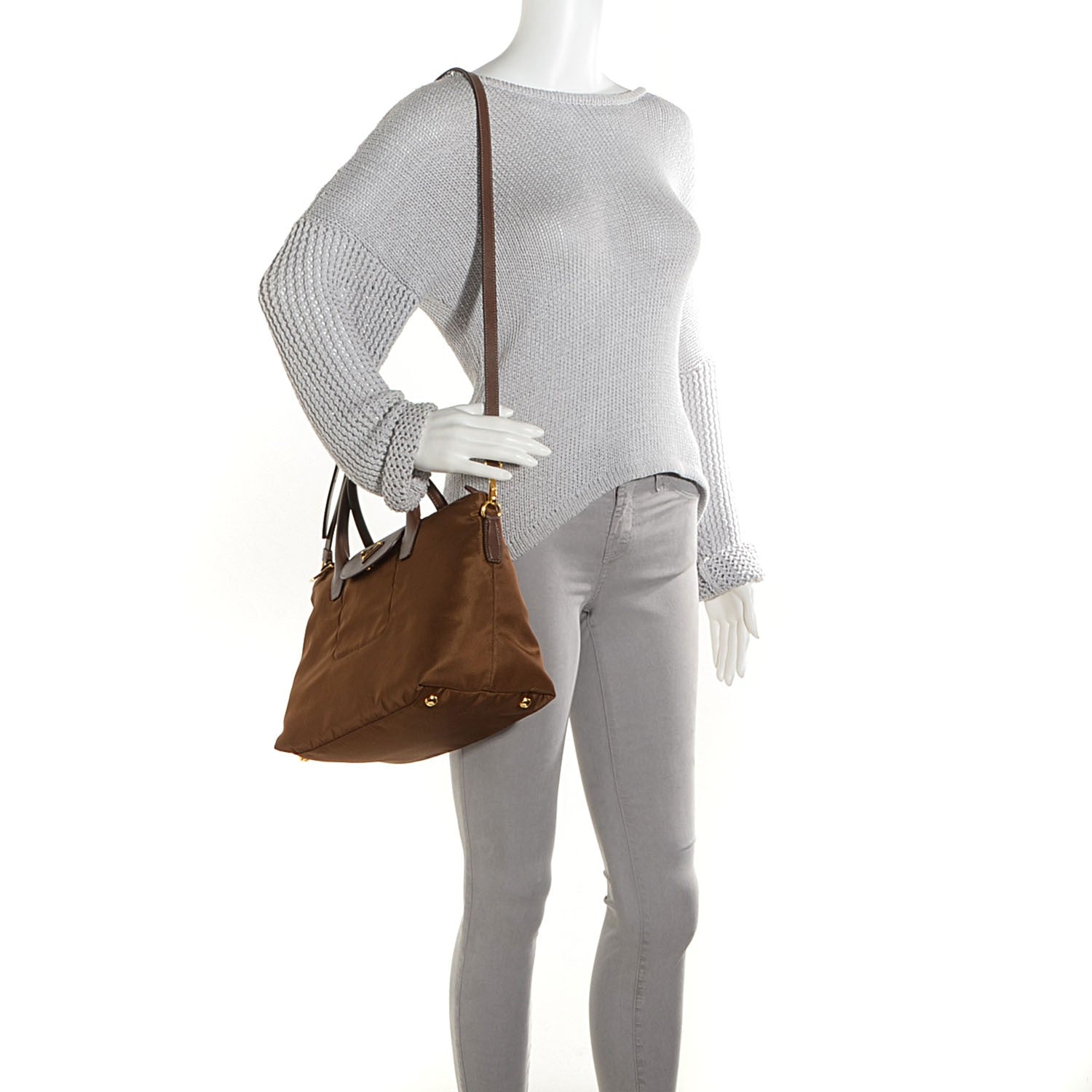 Prada Saffiano Tessuto Nylon Tote Corinto 2 of 11