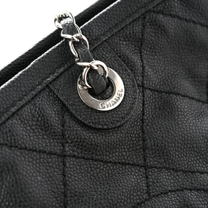 Chanel Grained Calfskin Quilted Small Daily Shopping Tote Black 11 of 15