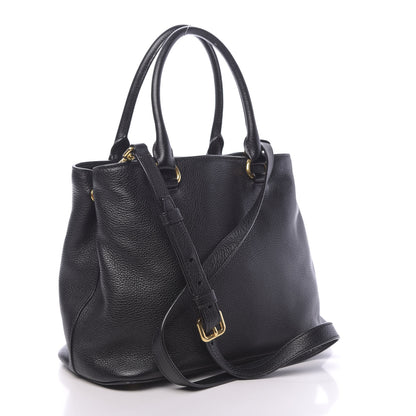 Prada Vitello Phenix Top Handle Bag Black 2 of 8
