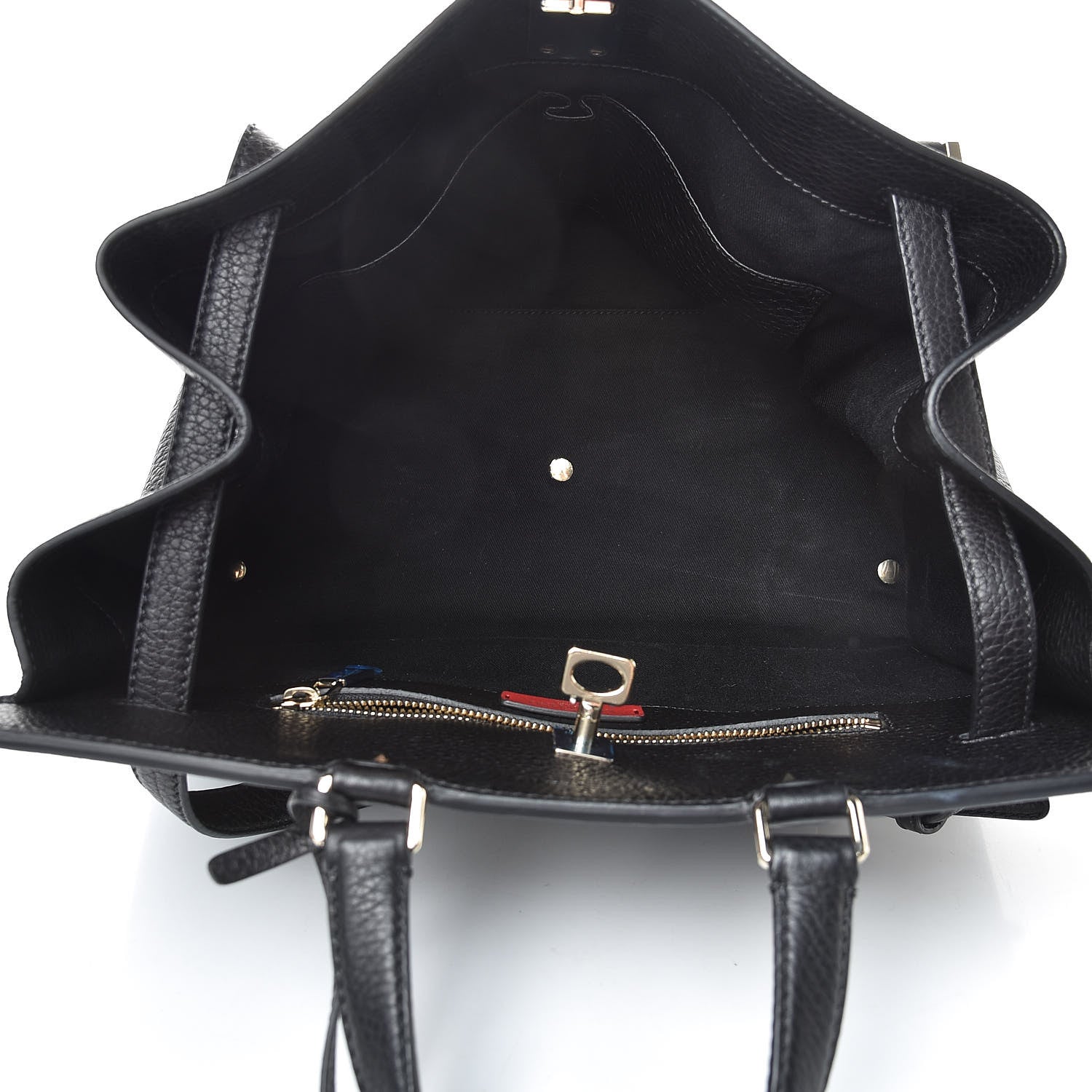 Valentino Garavani Pebbled Calfskin Large JoyLock Satchel Black 5 of 10