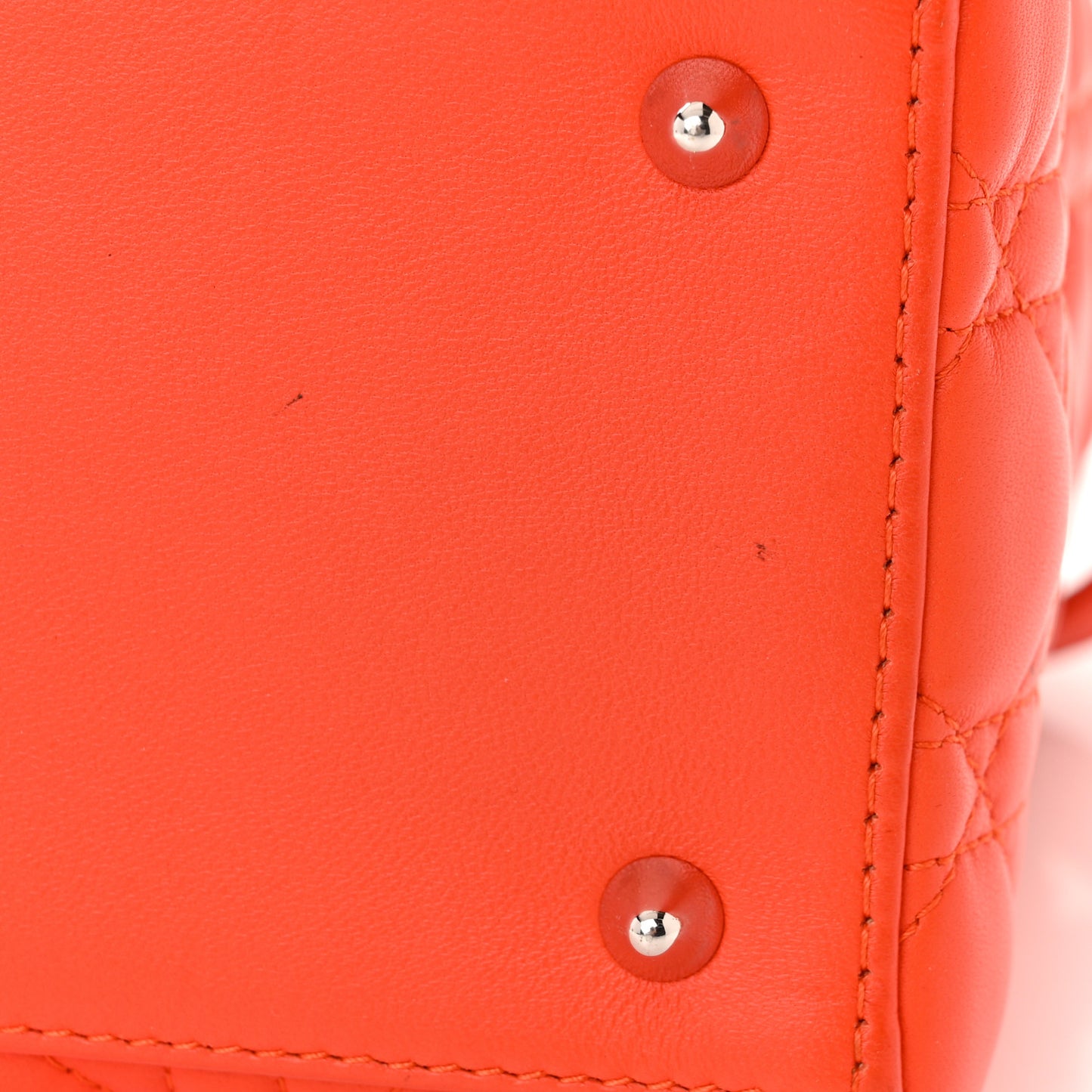 Lambskin Cannage Medium Lady Dior Orange