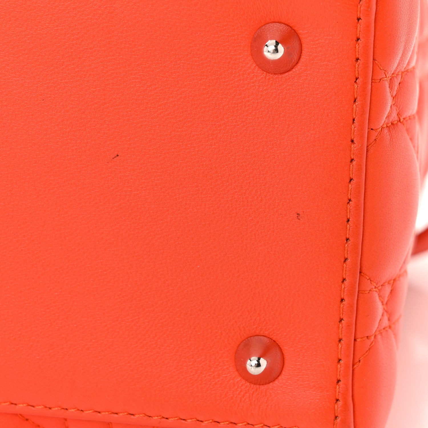 Christian Dior Lambskin Cannage Medium Lady Dior Orange 11 of 13