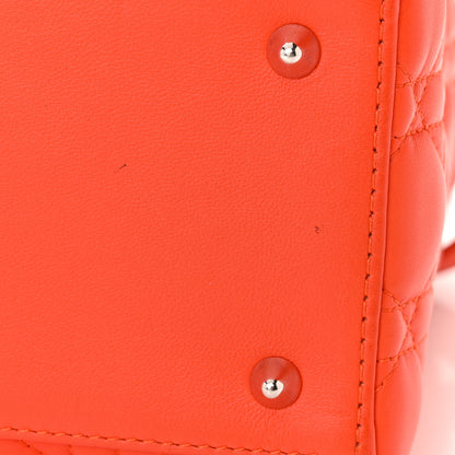 Christian Dior Lambskin Cannage Medium Lady Dior Orange 11 of 13