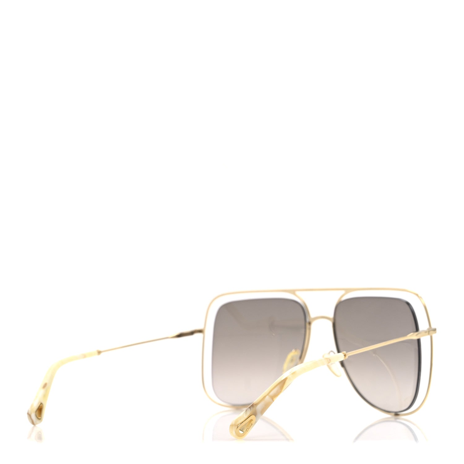 Chloe Poppy Aviator Sunglasses CE 130S Gold Brown 4 of 7