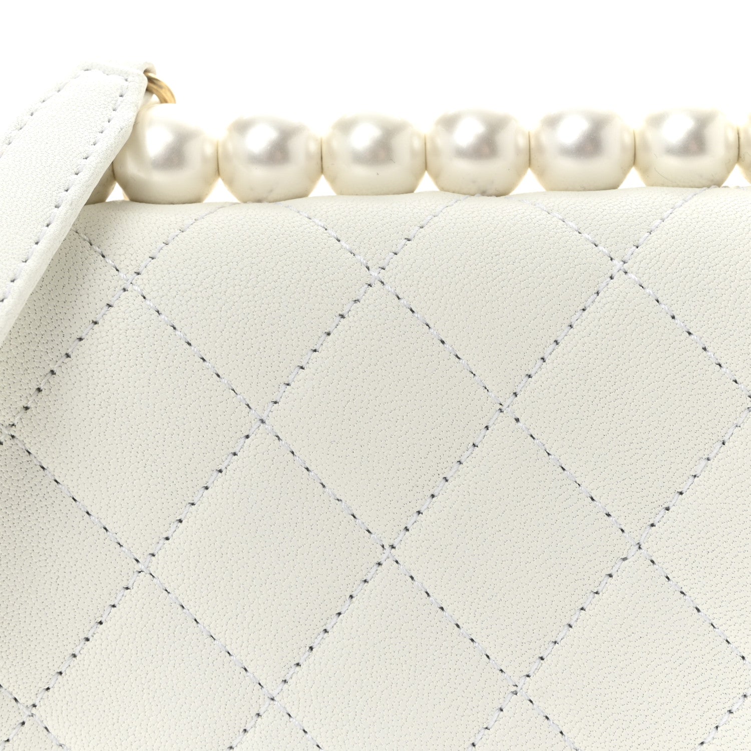 Chanel Goatskin Quilted Chic Pearls Flap White 8 of 10