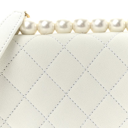 Chanel Goatskin Quilted Chic Pearls Flap White 8 of 10