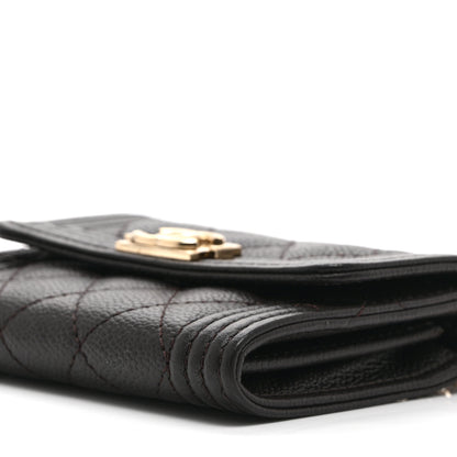 Chanel Caviar Quilted Boy Card Holder On Chain Black 10 of 11