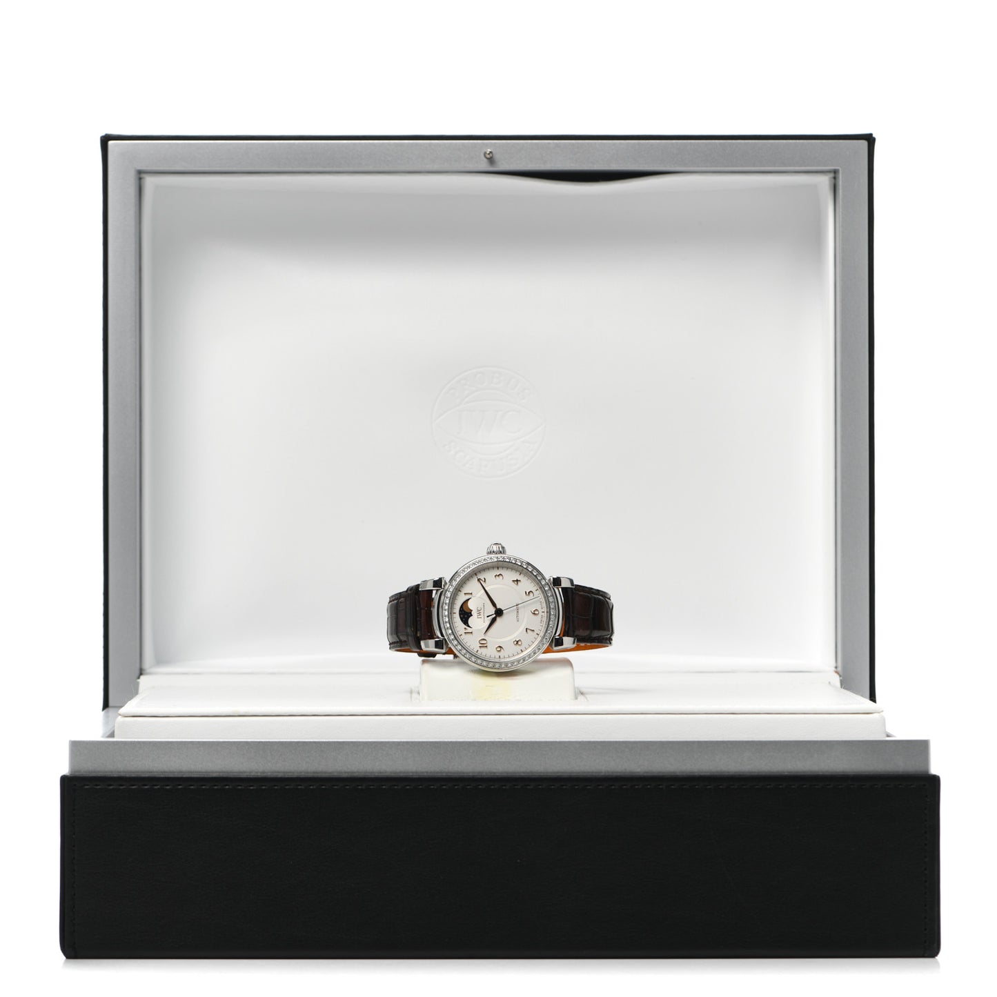 Stainless Steel Alligator Diamond Bezel 36mm Da Vinci Moon Phase Automatic Watch IW459307