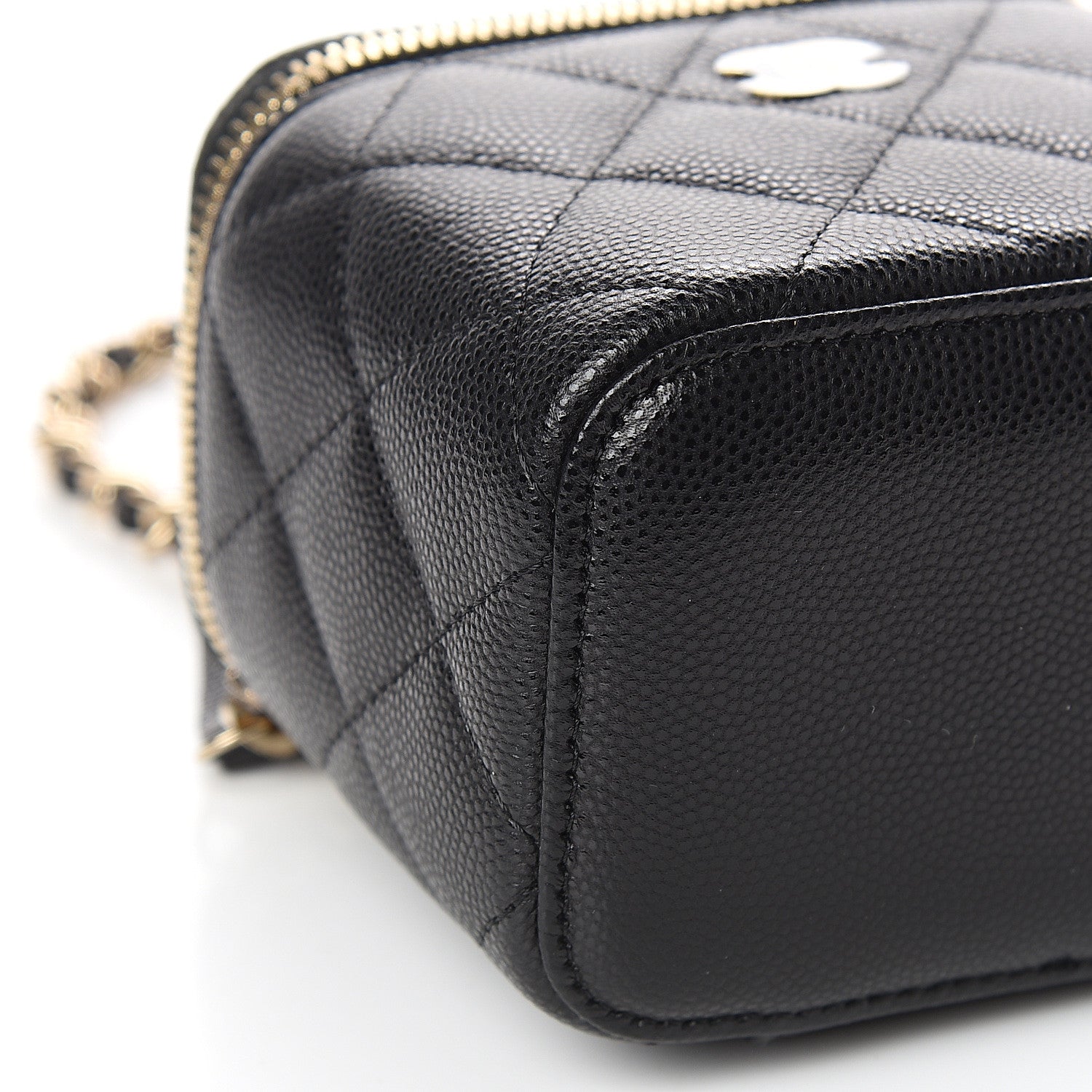 Chanel Caviar Quilted Mini Vanity Case With Chain Black 7 of 9