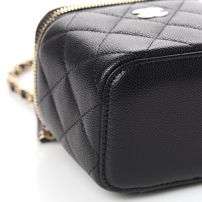 Chanel Caviar Quilted Mini Vanity Case With Chain Black 7 of 9