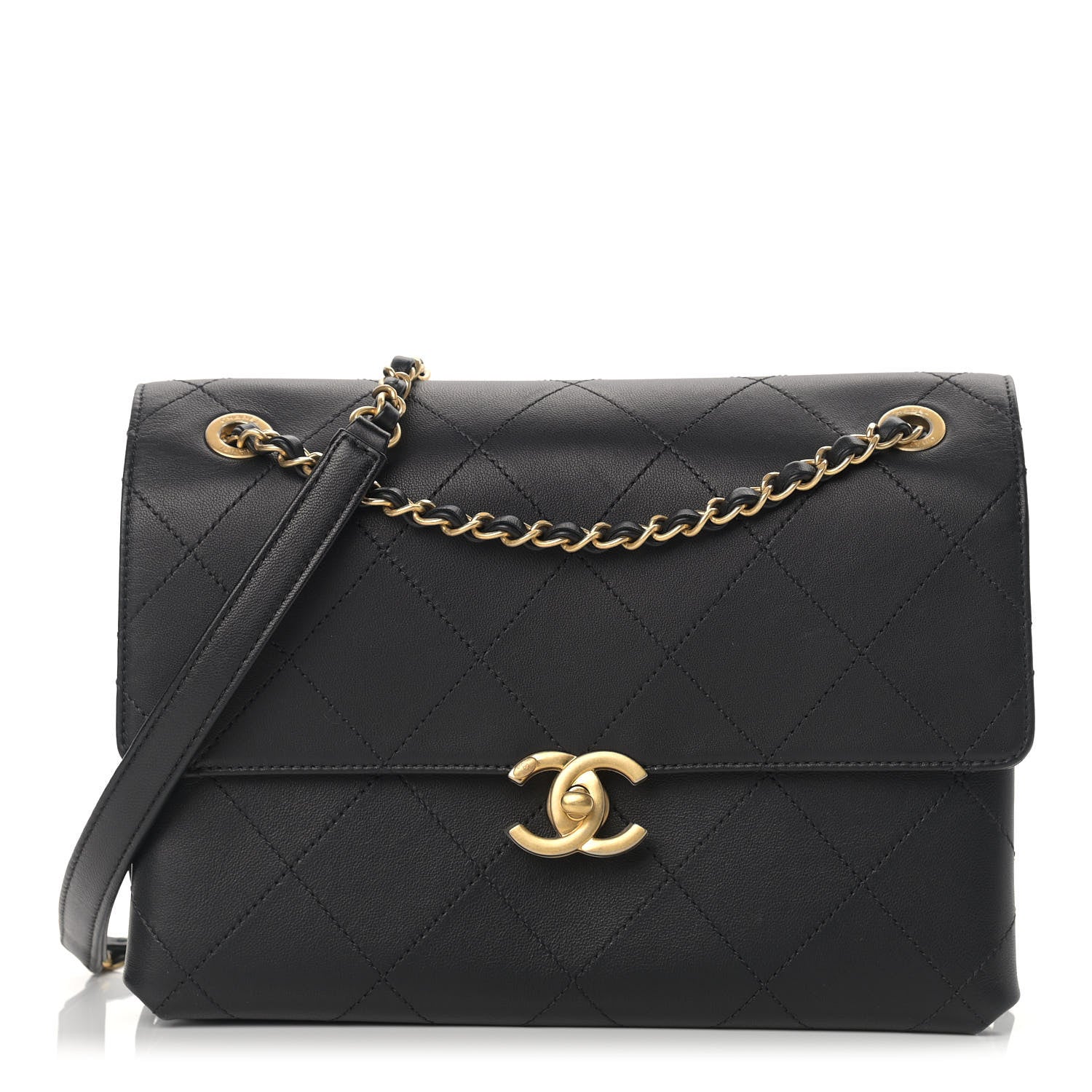 Chanel Lambskin Medium Sleek And Chic Flap Black 1 of 11
