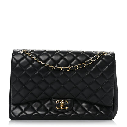 Chanel Lambskin Quilted Maxi Double Flap Black 1 of 9