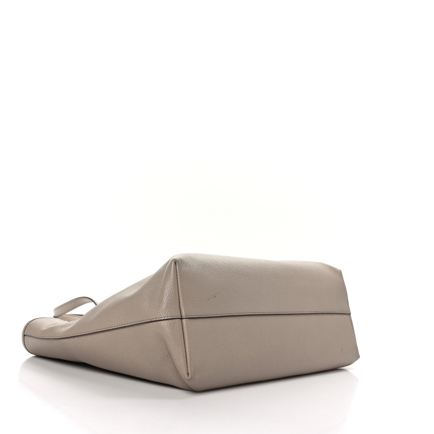 Grained Calfskin East West Zipper Tote Taupe