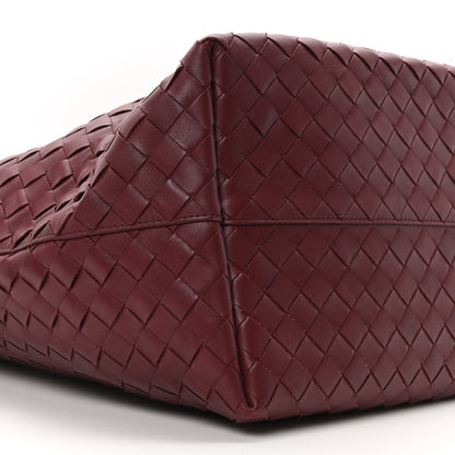Bottega Veneta Calfskin Intrecciato Large North South Tote Bag Burgundy 8 of 9