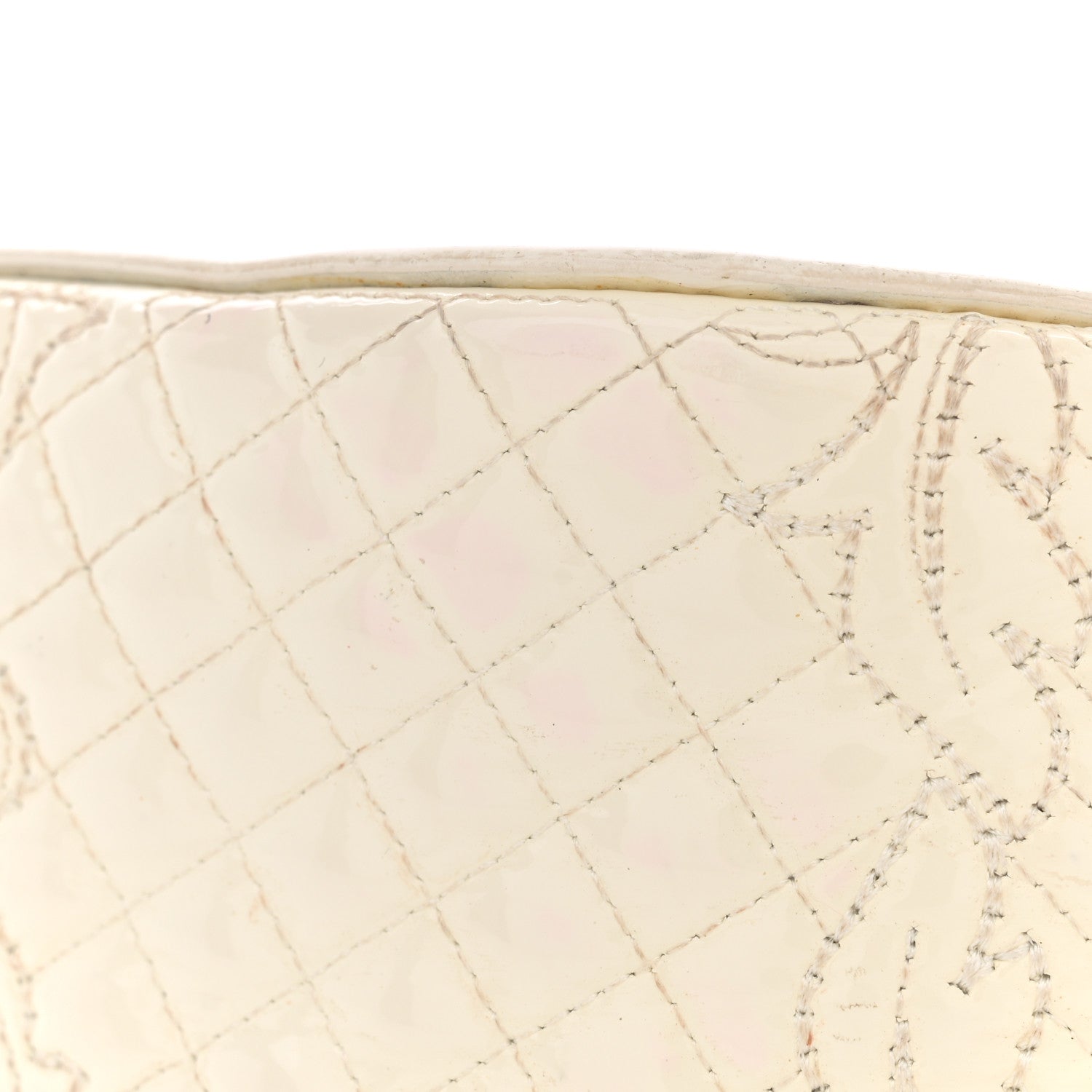 Versace Patent Quilted Medusa Chain Shoulder Bag White 16 of 17