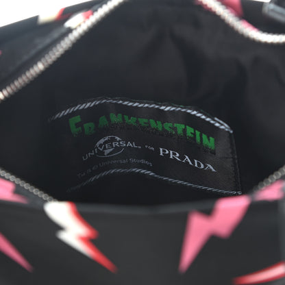 Prada X UNIVERSAL STUDIOS Tessuto Nylon Thunder Frankenstein Chain Shopping Tote Lacca 6 of 9