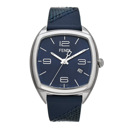 Fendi Stainless Steel Calfskin 39mm Momento Quartz Watch Blue 1 of 7