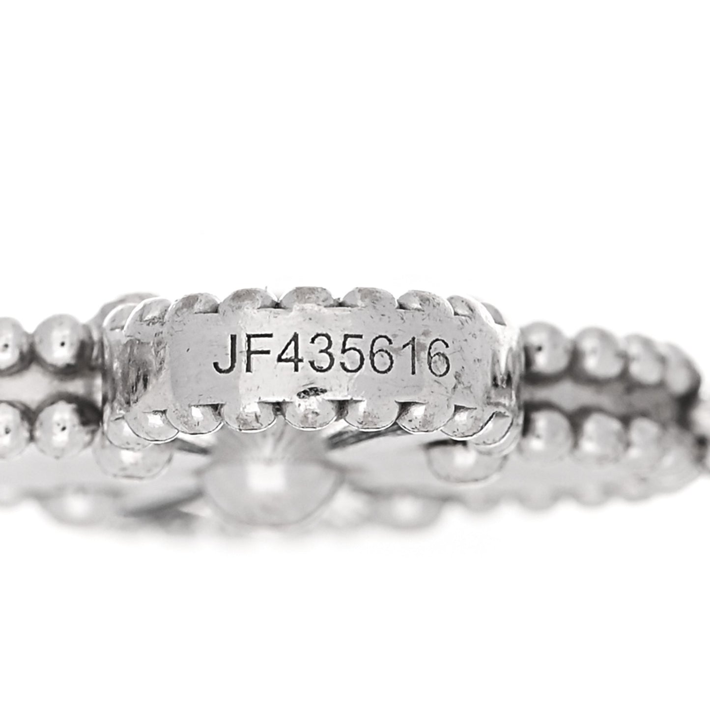 18K White Gold 5 Motifs Guilloche Vintage Alhambra Bracelet