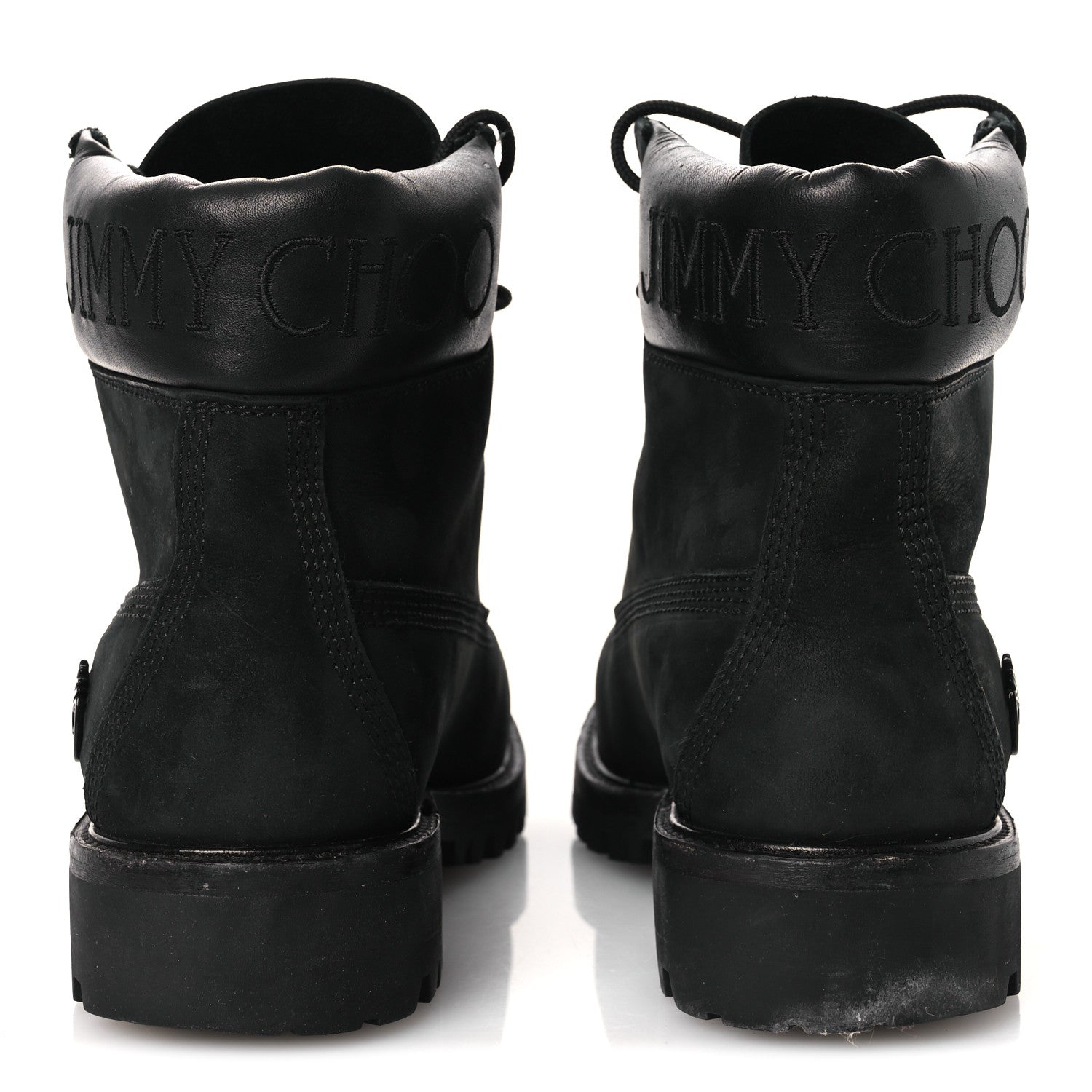 Jimmy Choo X TIMBERLAND Nubuck Glitter Womens Ankle Boots 38.5 Black Gunmetal 6 of 11