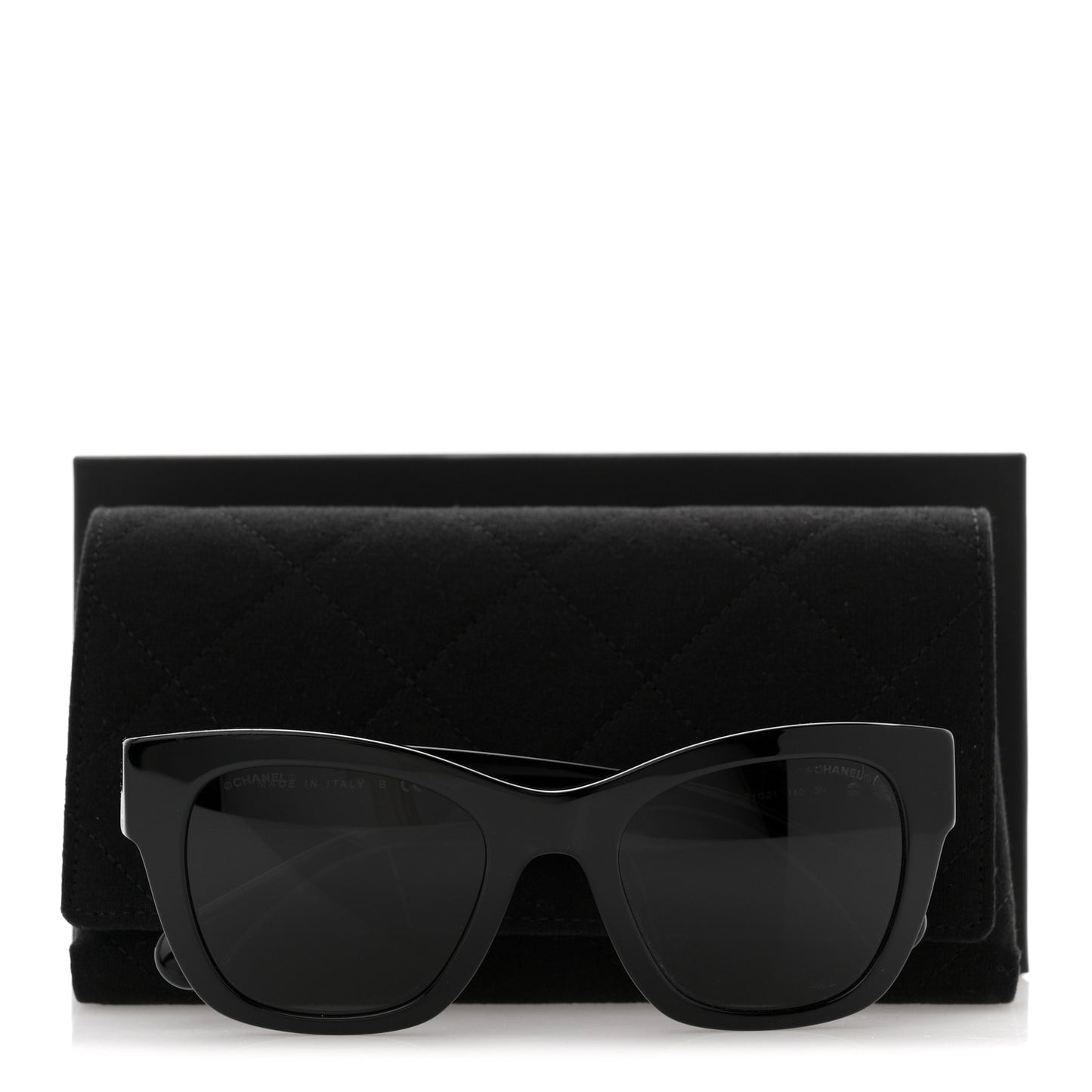 Acetate Square CC Heart Sunglasses 5478-A Black