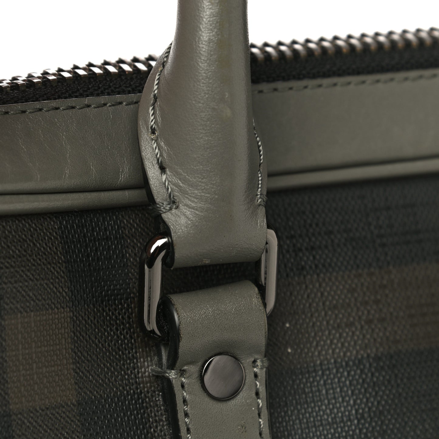 London Smoked Check Large Briefcase Grey