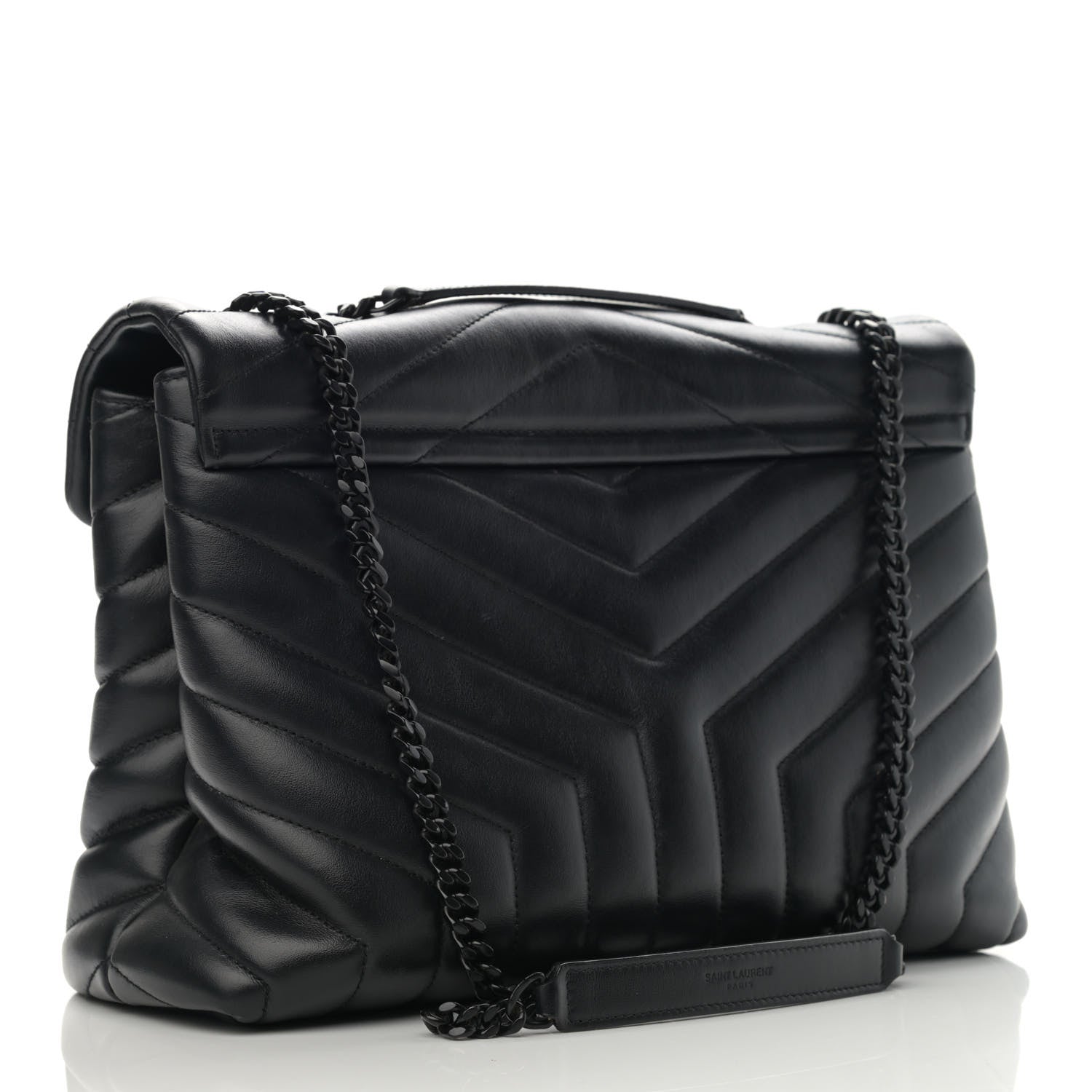 Saint Laurent Calfskin Y Quilted Monogram Medium Loulou Chain Satchel Black 4 of 15
