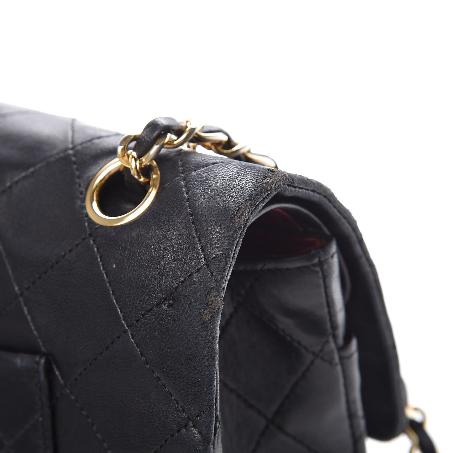 Lambskin Quilted Medium Double Flap Bag Black