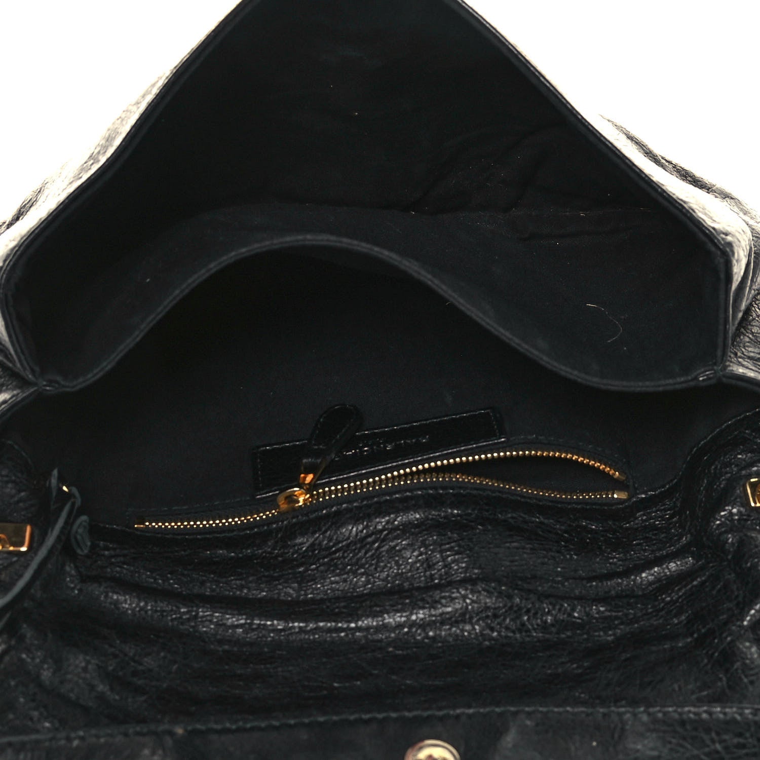 Balenciaga Agneau Giant 12 Gold Hardware Envelope Strap Clutch Black 4 of 14