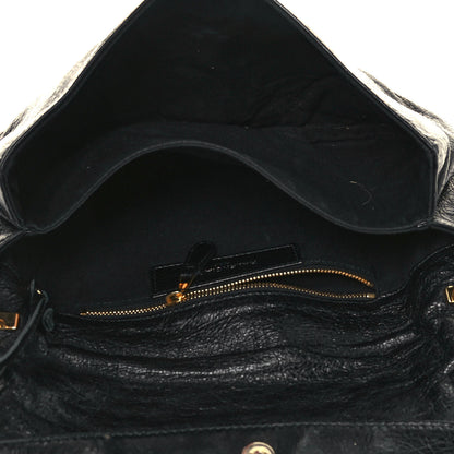 Balenciaga Agneau Giant 12 Gold Hardware Envelope Strap Clutch Black 4 of 14