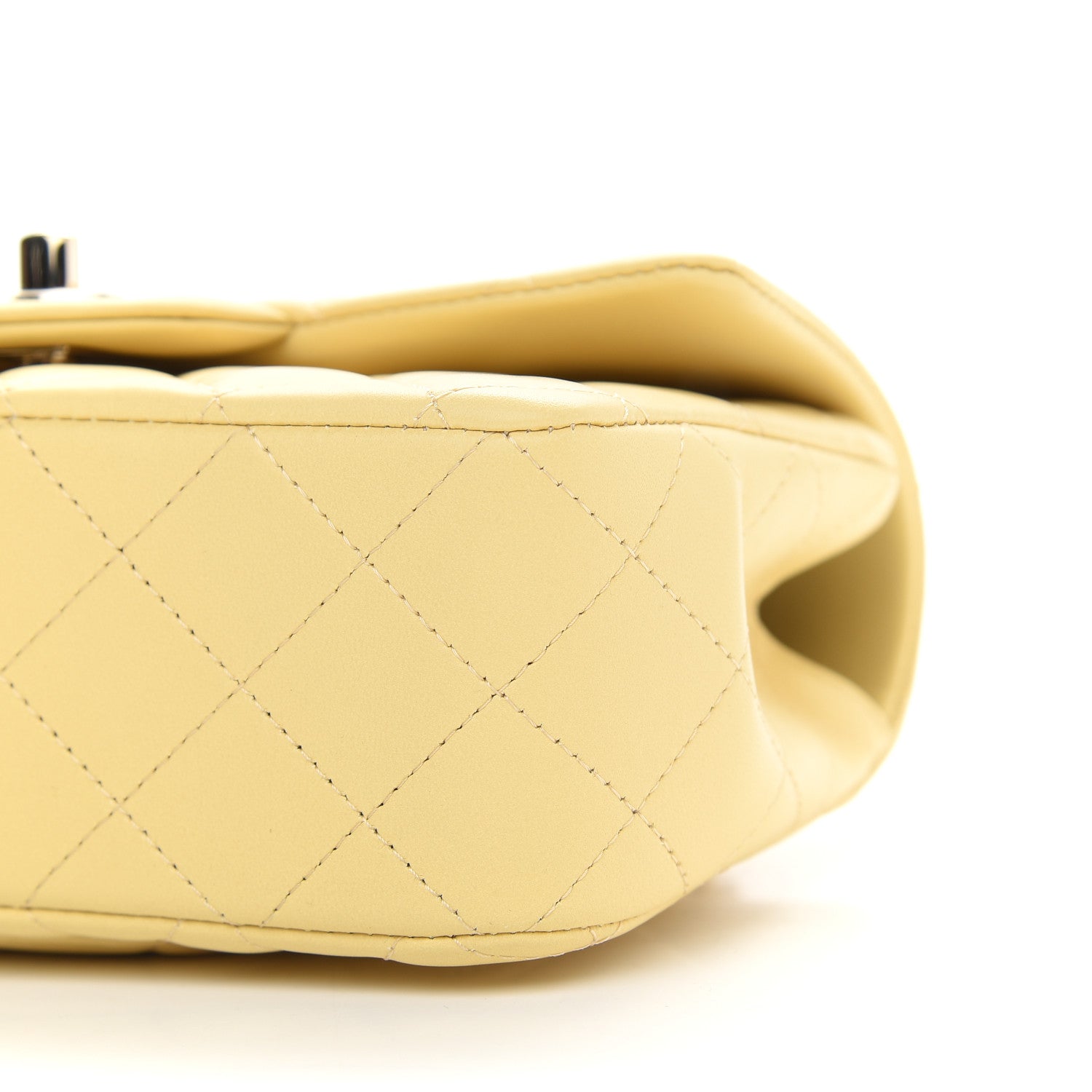 Chanel Lambskin Quilted Mini Top Handle Rectangular Flap Yellow 8 of 8