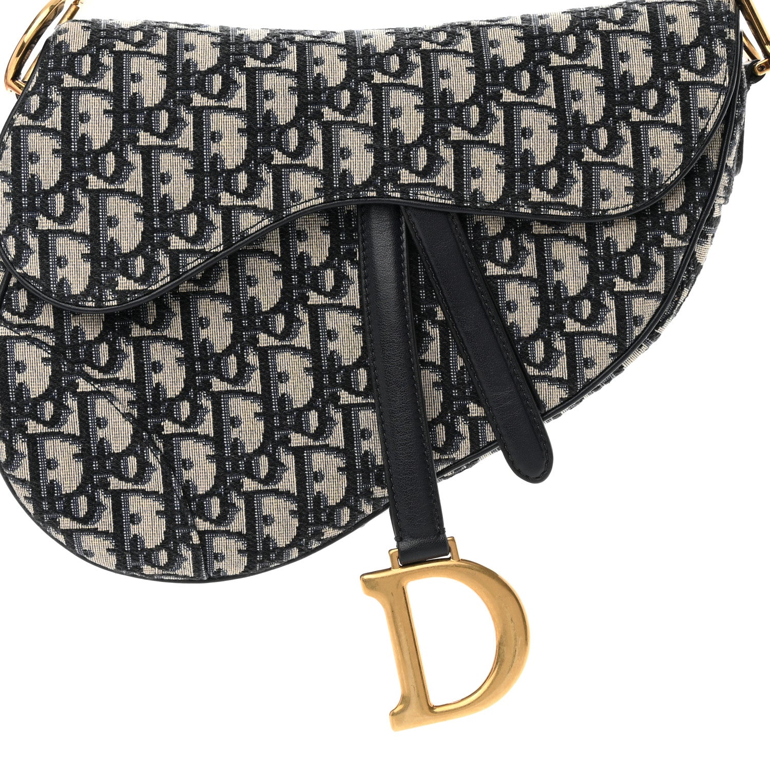 Christian Dior Oblique Saddle Bag Blue 8 of 11