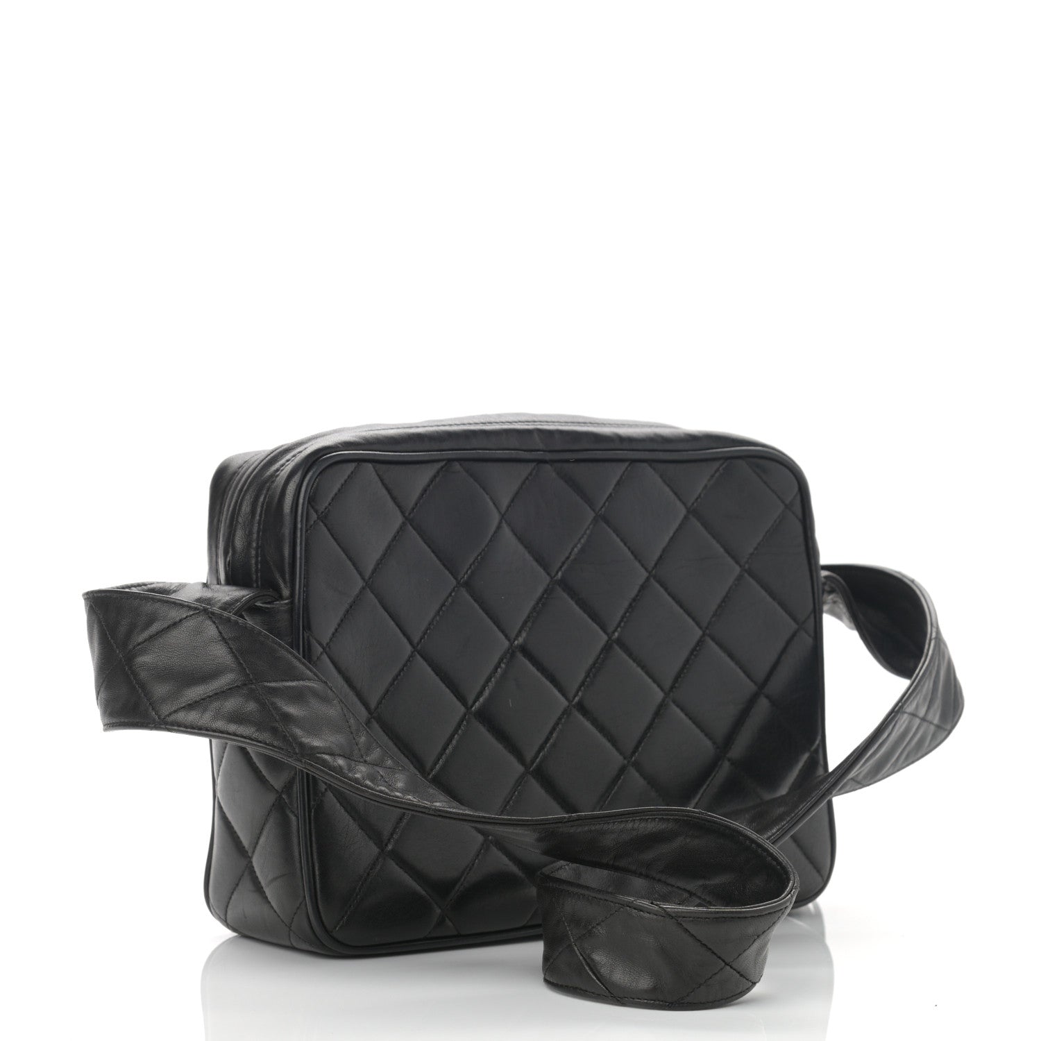 Chanel Lambskin Quilted Tassel Flap Camera Case Black 2 of 17