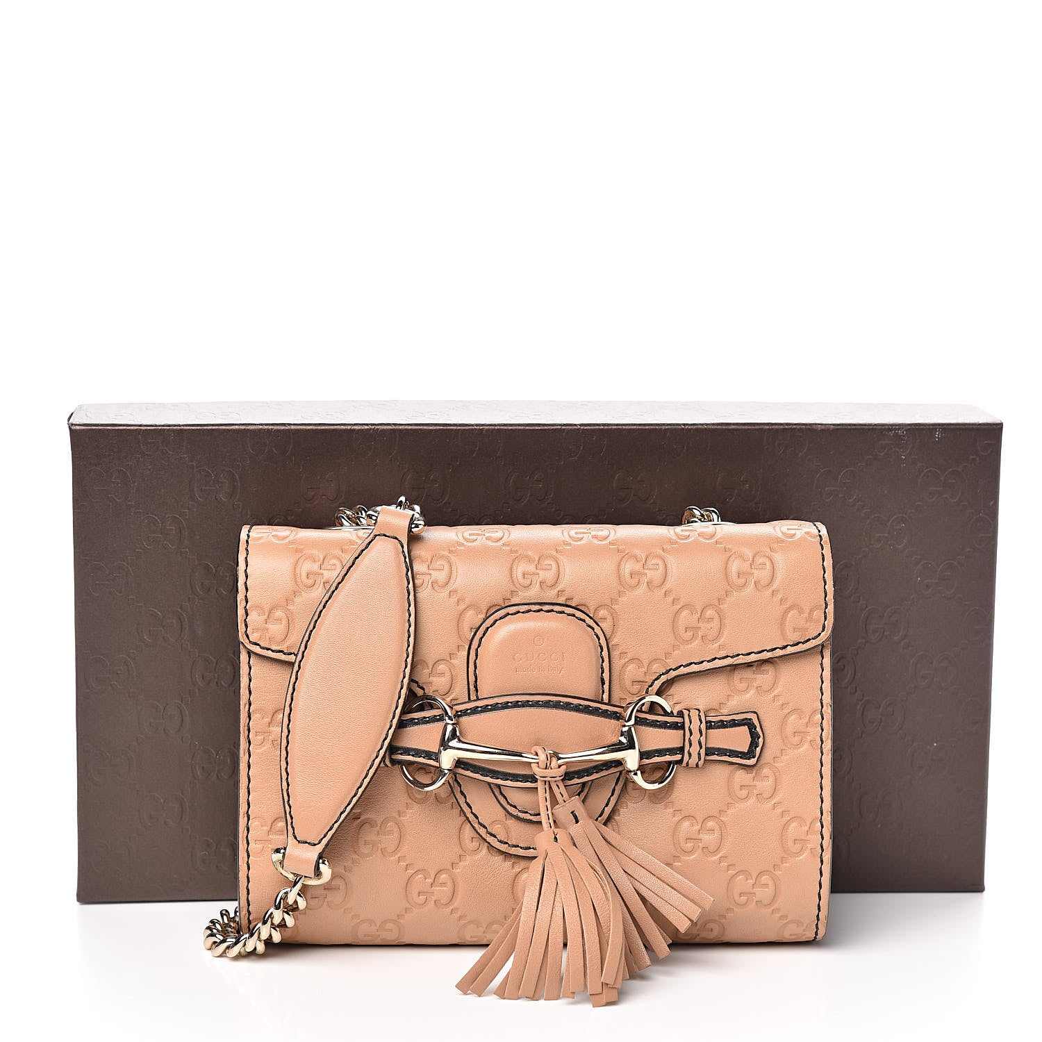 Gucci Guccissima Mini Emily Chain Shoulder Bag Camelia 10 of 10