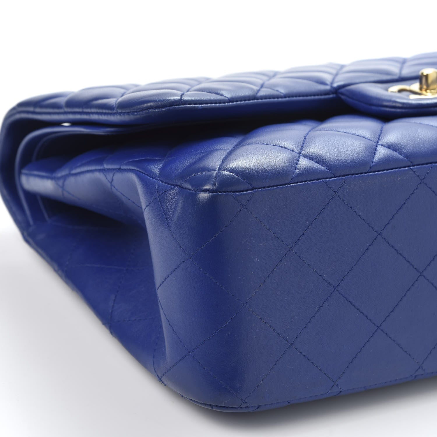Chanel Lambskin Quilted Jumbo Double Flap Blue 5 of 9