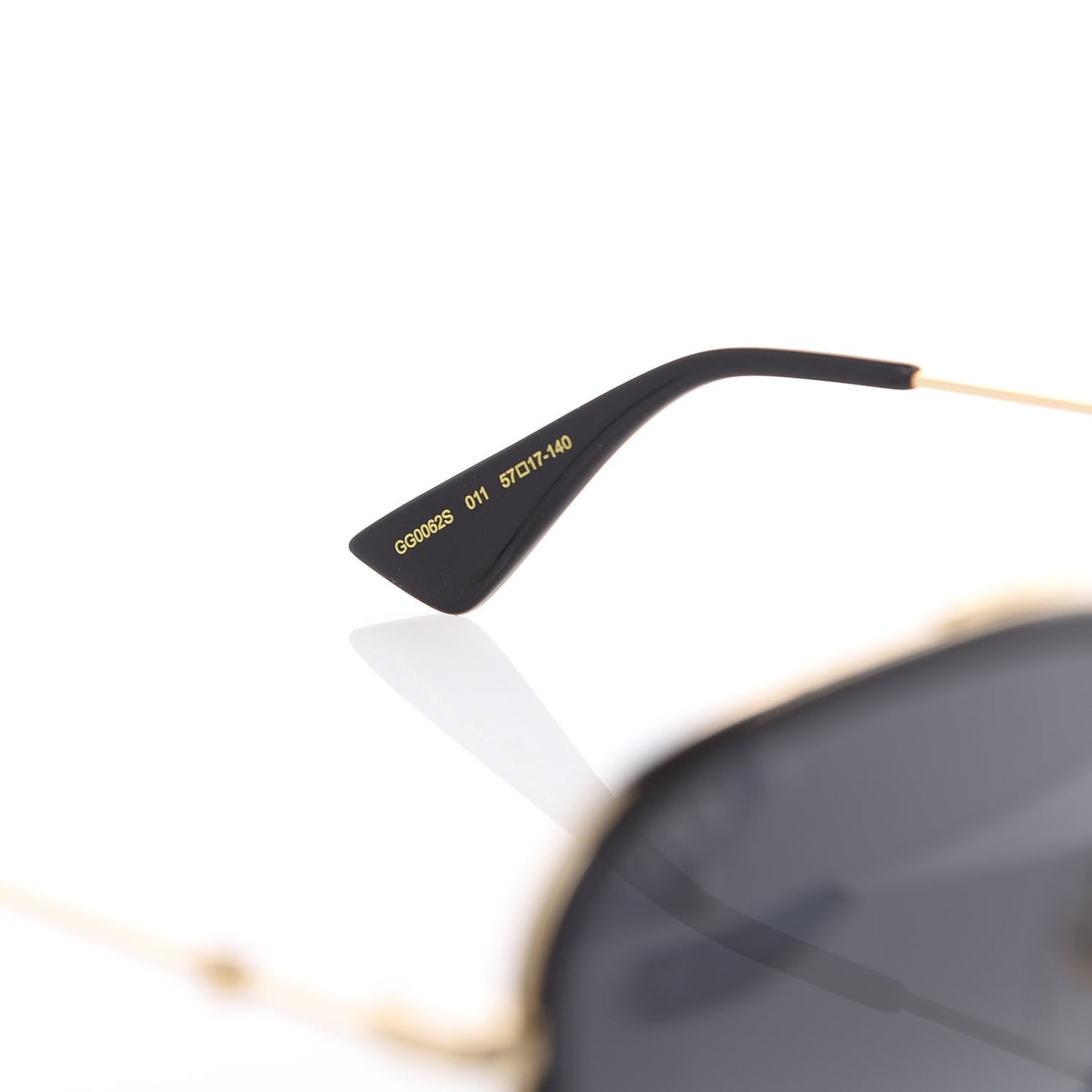 Aviator Sunglasses GG0062S Black Gold