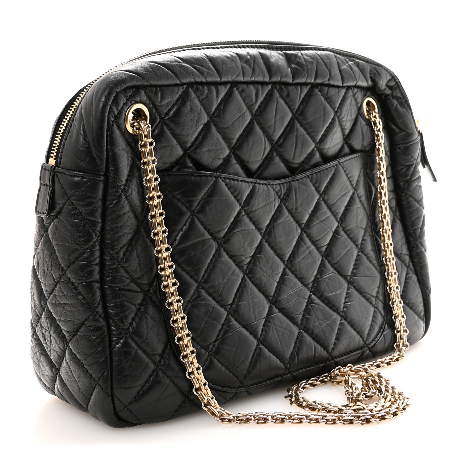 Chanel Aged Calfskin Quilted Large Reissue Camera Case Black 3 of 10