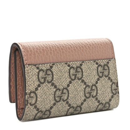 Gucci Dollar Calfskin GG Supreme Monogram GG Marmont 6 Key Holder Case Porcelain Rose Beige Ebony 3 of 9