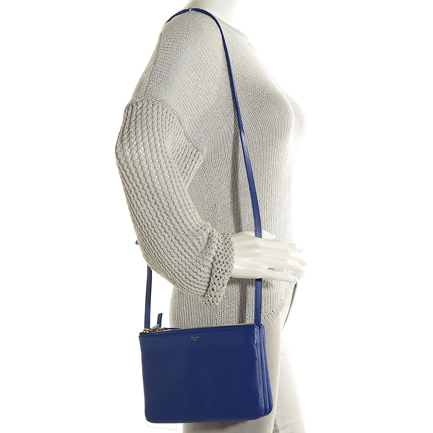Lambskin Small Trio Crossbody Bag Violet Blue