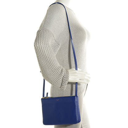 Celine Lambskin Small Trio Crossbody Bag Violet Blue 2 of 7