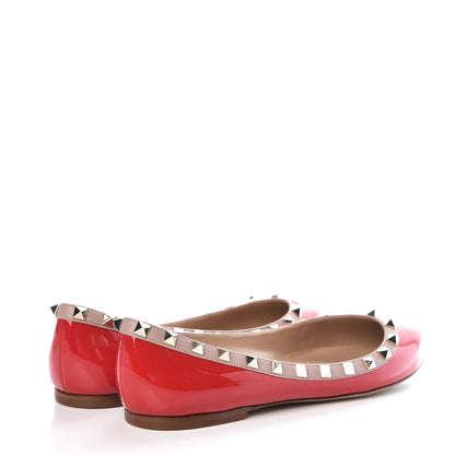 Valentino Garavani Patent Nappa Rockstud Ballerina Flats 39.5 Rosso Valentino Poudre 4 of 10
