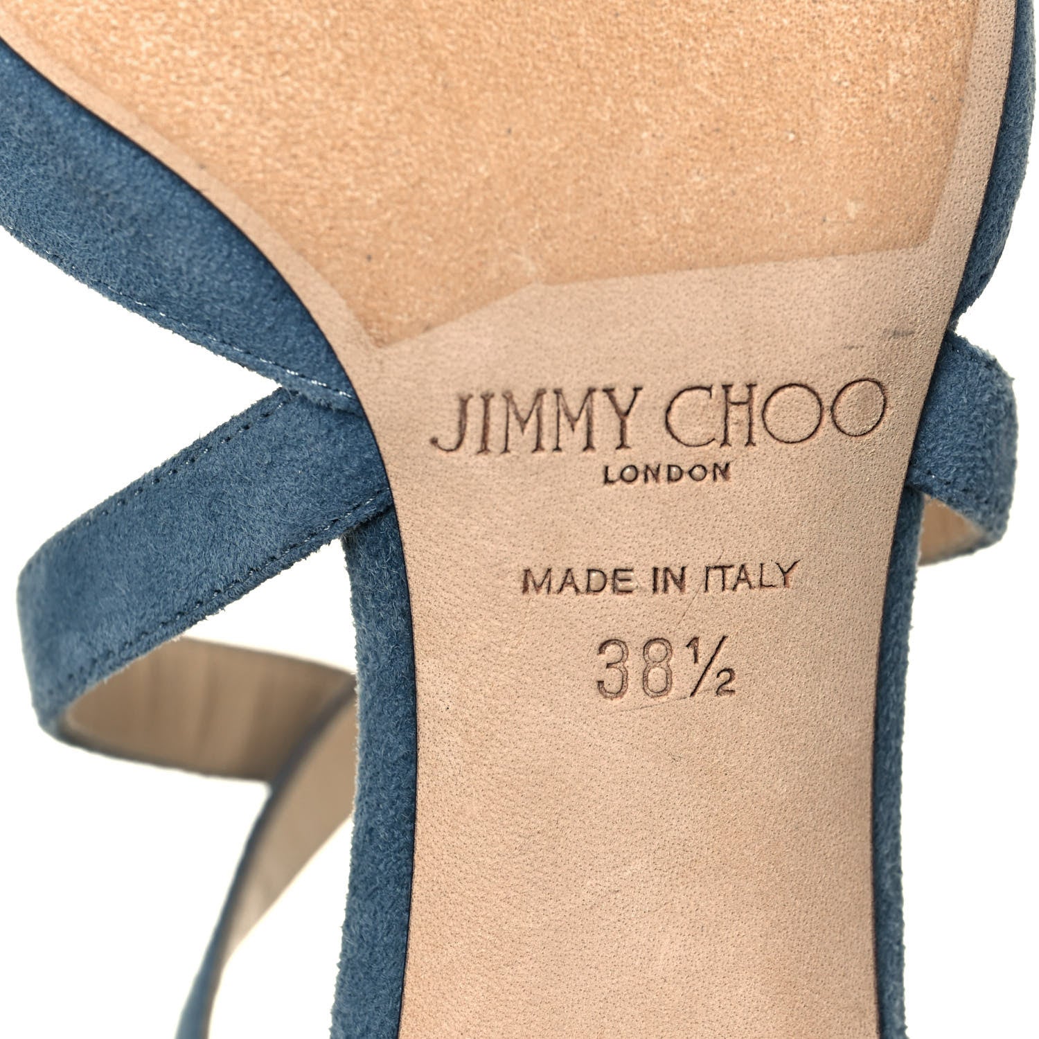 Jimmy Choo Suede Carrie 65 Sandals 38.5 Blue 6 of 8