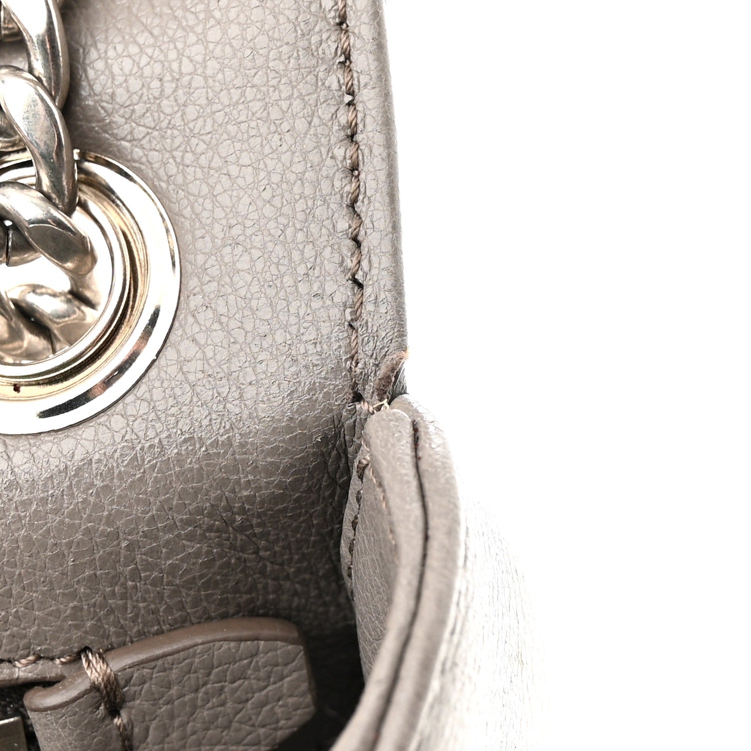 Prada Glace Calfskin Impunture Diagramme Sound Flap Chain Crossbody Bag Argilla 10 of 13