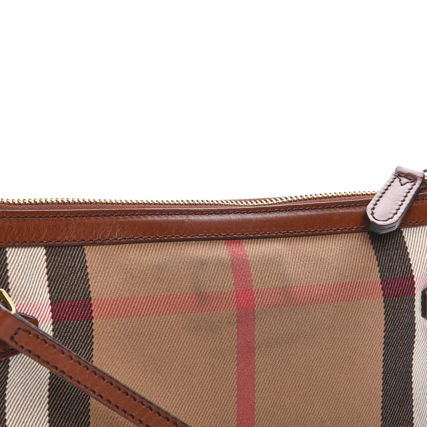 House Check Bridle Calfskin Peyton Crossbody Tan