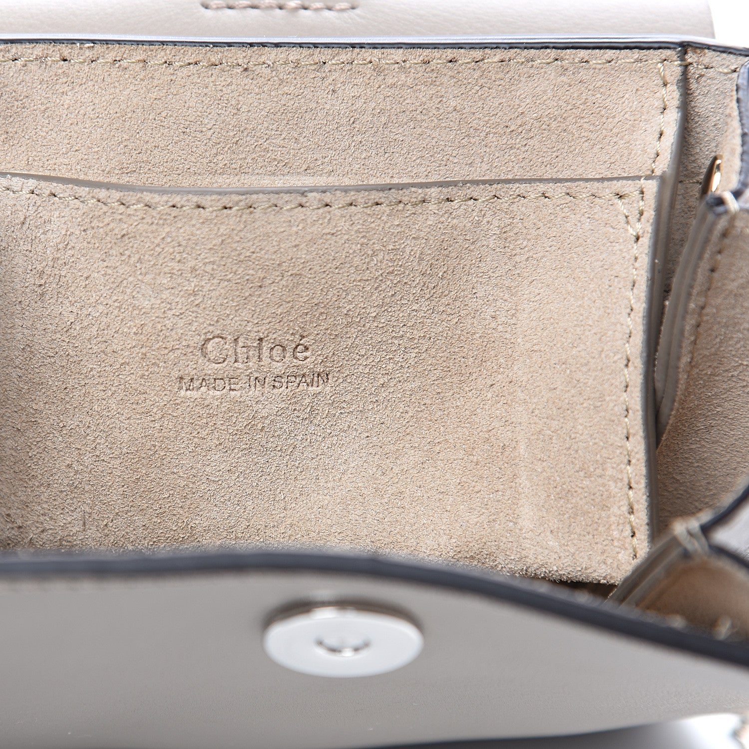 Chloe Suede Calfskin Mini Faye Bracelet Bag Motty Grey 6 of 10