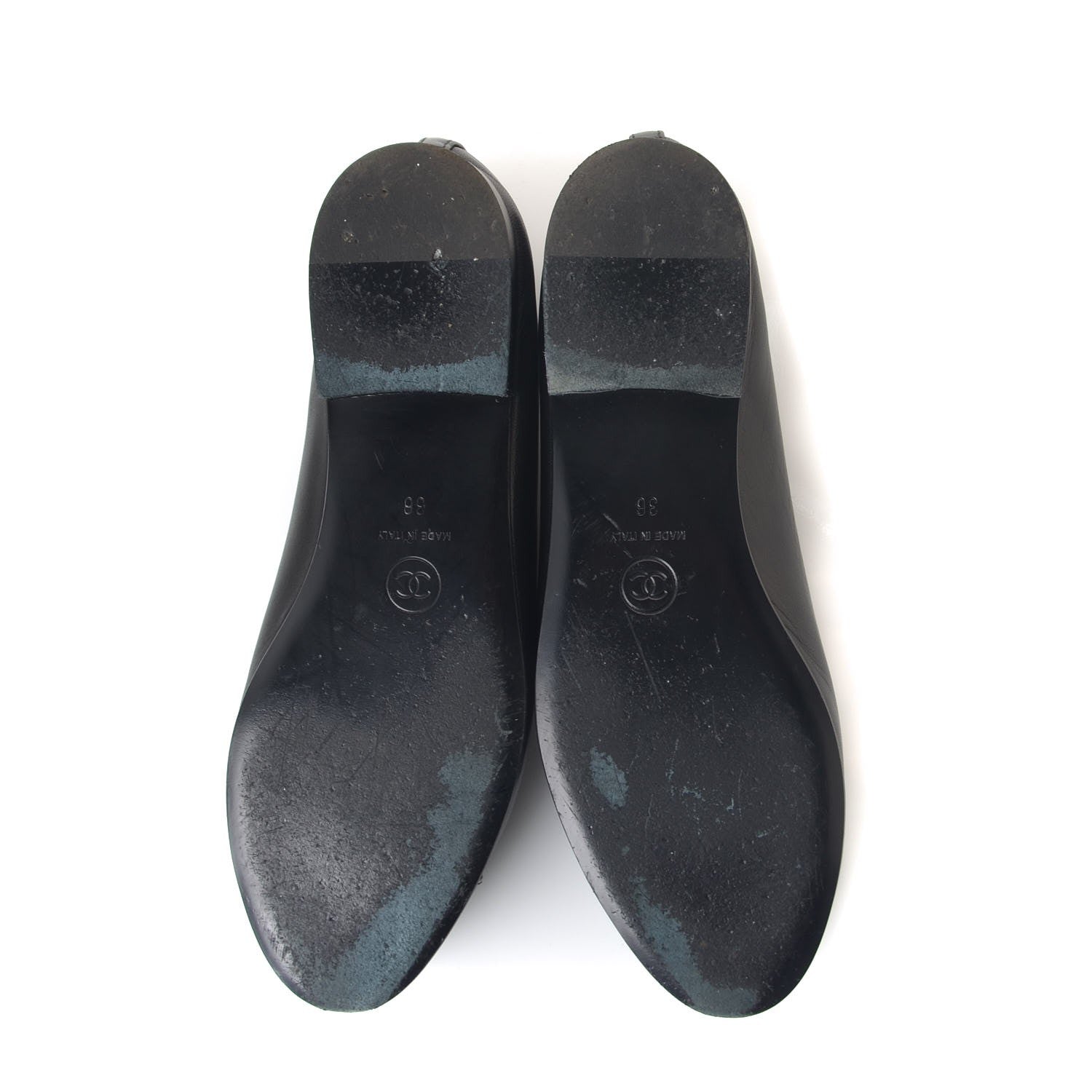 Chanel Lambskin Patent CC Cap Toe Ballerina Flats 36 Black 7 of 11