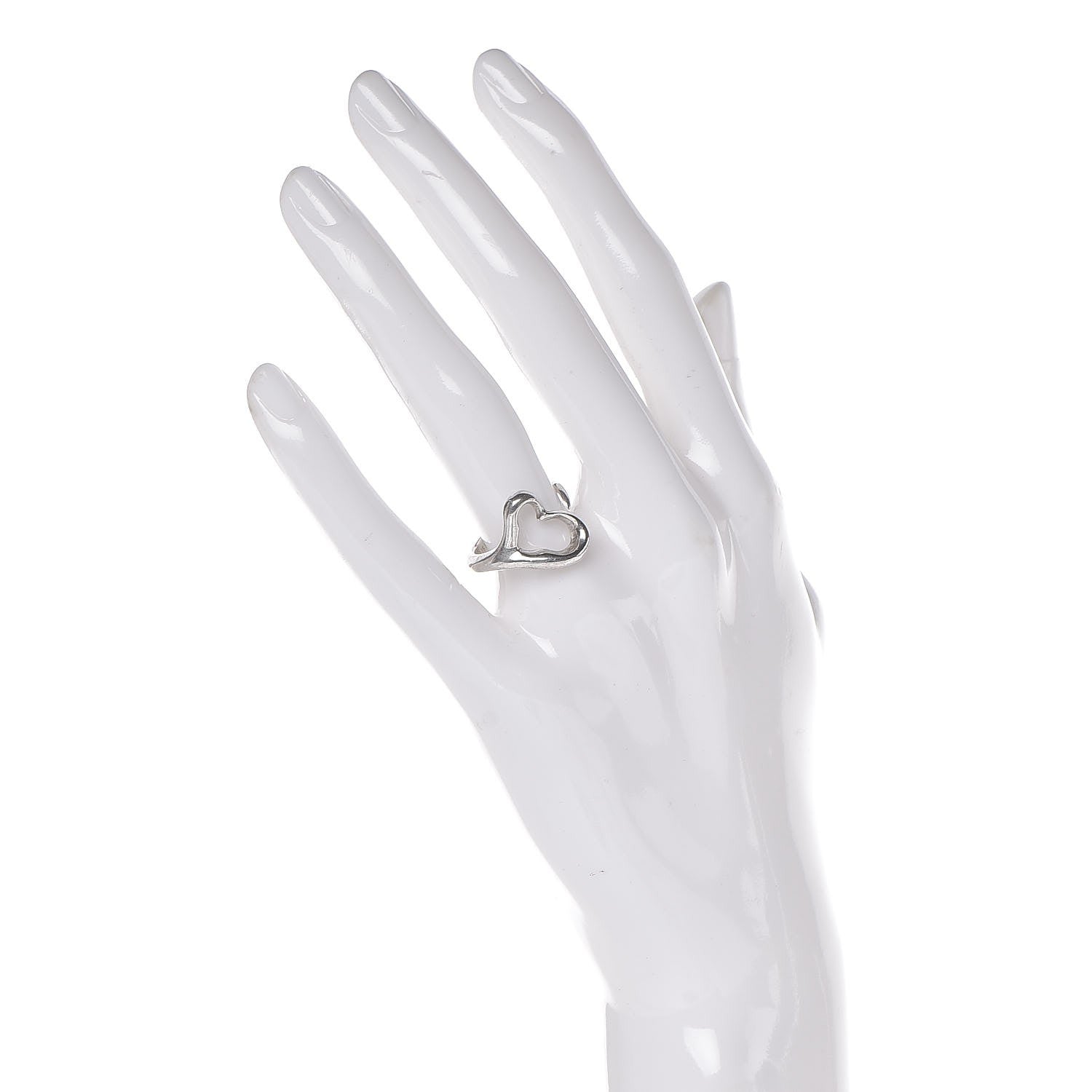 Tiffany Elsa Peretti Sterling Silver Open Heart Ring 52 6 2 of 6