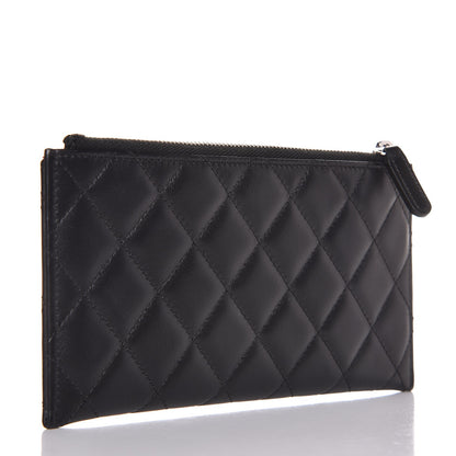 Chanel Lambskin Quilted Classic Zip Pouch Black 3 of 7