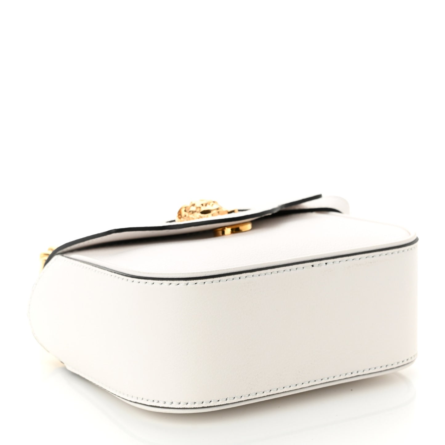 Grained Calfskin Mini La Medusa Bag White