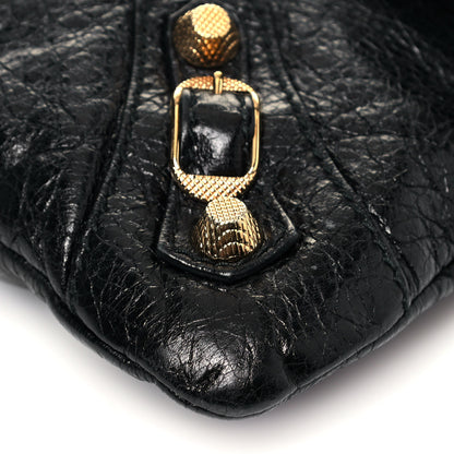 Balenciaga Agneau Giant 12 Gold Hardware Envelope Strap Clutch Black 8 of 14