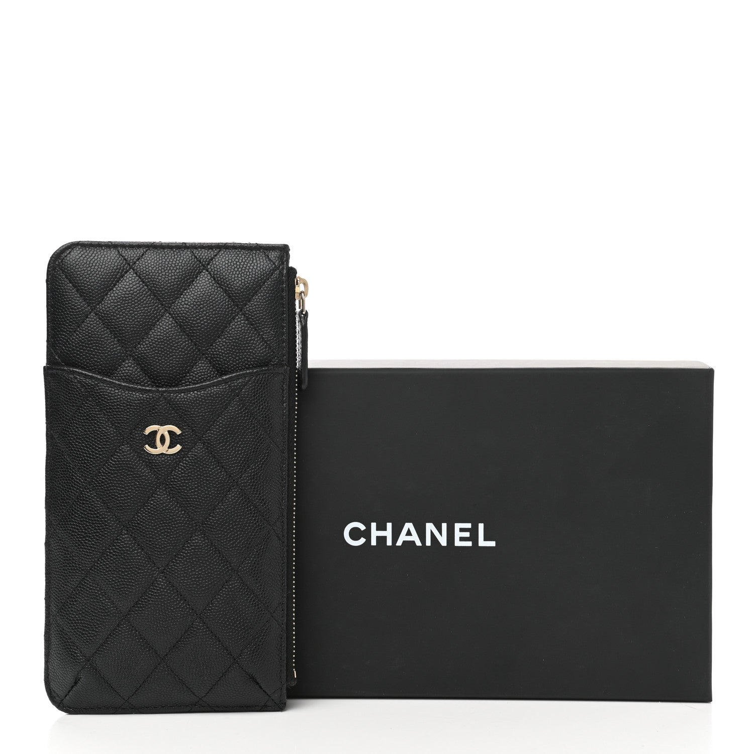 Chanel Caviar Quilted Classic Flat Wallet Pouch Black 8 of 8